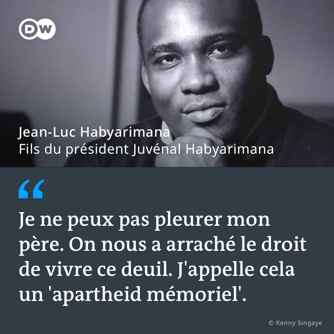 Jean-Luc Habyarimana avait 18 ans le #6avril1994, lorsque son père Juvénal Habyarimana, président du #Rwanda, a été tué dans l'attentat contre son avion. 30 ans plus tard, @JLHaby accuse le FPR au pouvoir d'empêcher un vrai travail mémoriel au Rwanda → p.dw.com/p/4frd1
