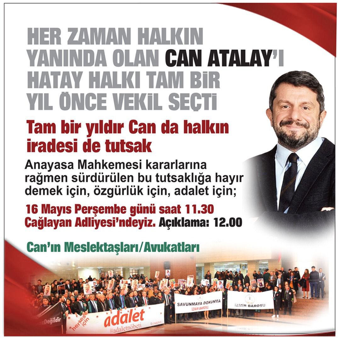 #CanatalayaÖzgürlük 
#AdaletNöbetindeyiz