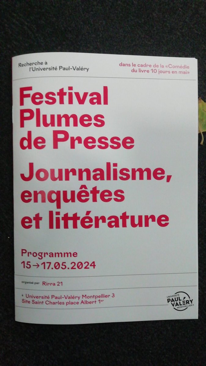 Début du festival #PlumesDePresse, rencontres littéraires autour de la 'non-fiction', à découvrir jusqu'à vendredi, sur le site Saint-Charles de l'@univpaulvalery, dans le cadre de la @ComedieduLivre. @marievetherenty univ-montp3.fr/fr/actualit%C3…