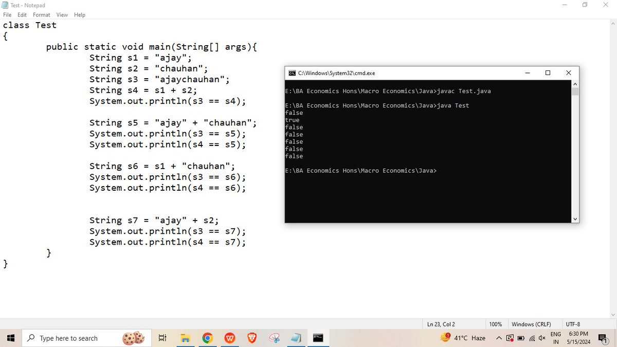 2032_ajay's tweet image. Day 69-73 of #100daysofcode
✅ Practice Java Programs based on String, StringBuffer, StringBuilder class
✅ Solve SCJP/ OCJP based Java MCQ Questions
#java #javabackend #webdev
