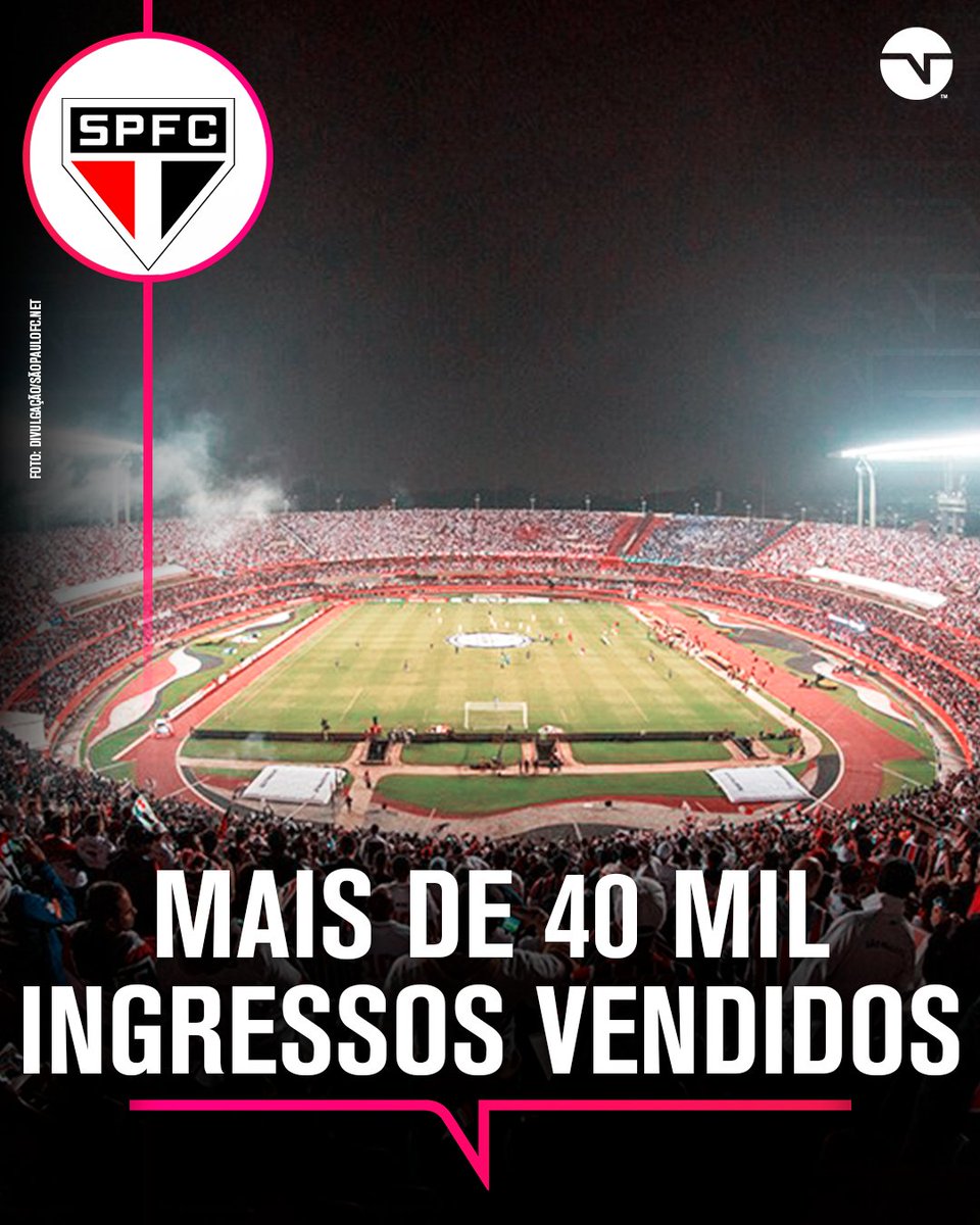 CASA CHEIA!🏟️ O São Paulo anunciou que mais de 40 mil ingressos já foram vendidos para o jogo desta quinta-feira (16), contra o Barcelona-EQU, no MorumBIS, pela #Libertadores2024