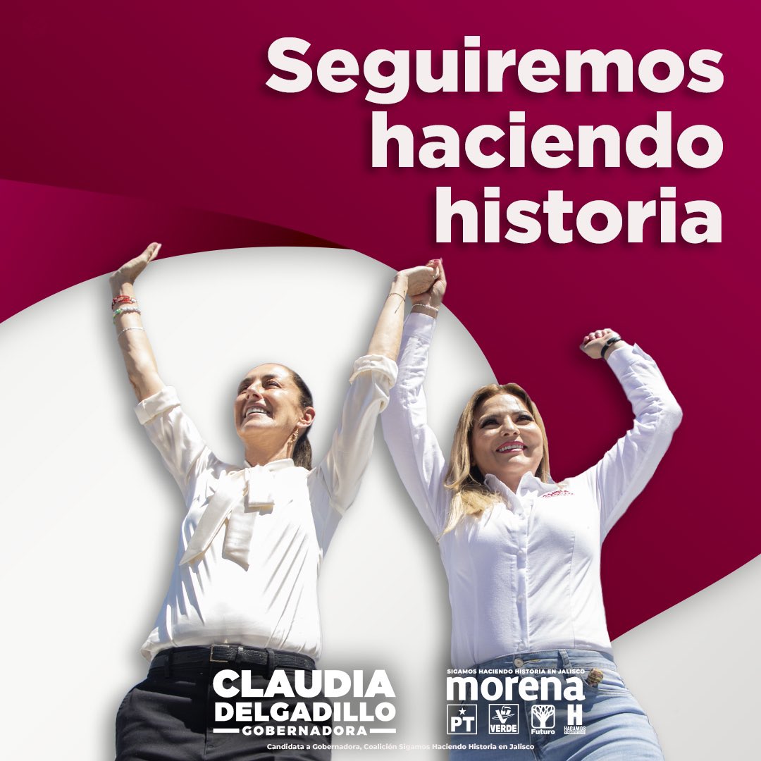 Estamos listas para lograr el #CambioVerdadero de Jalisco. #ClaudiaX2 #EsTiempoDeMujeres #VotaTodoMorena