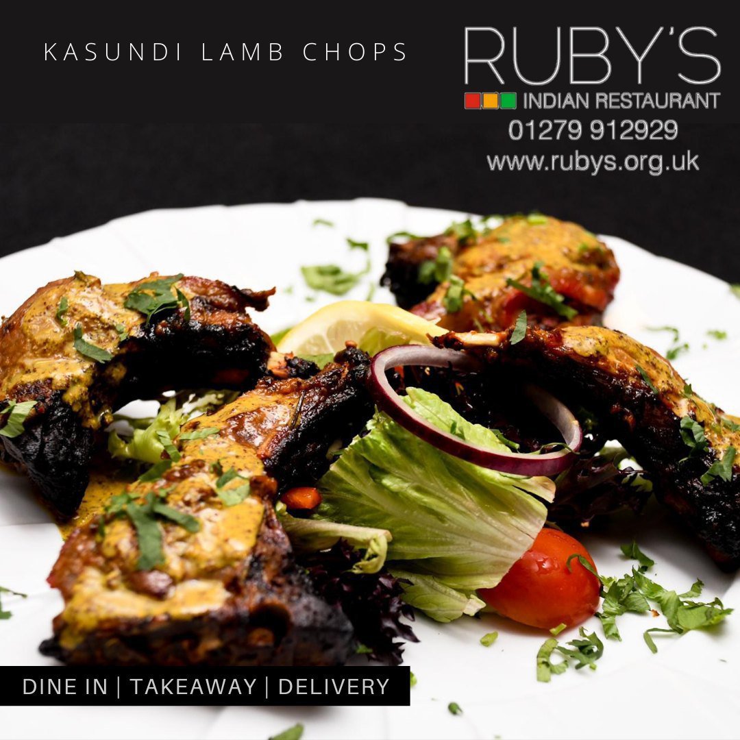 Mouthwatering! Tandoori Kasundi Lamb Chops, marinated in lime juice, warm dark spices, ginger & garlic 😋🥘🍛🍷

Reservations & Takeaway Orders
rubys.org.uk

#authenticindiancuisine #familyrestaurant #indiantakeaway #rubysrestaurant #bishopsstortford