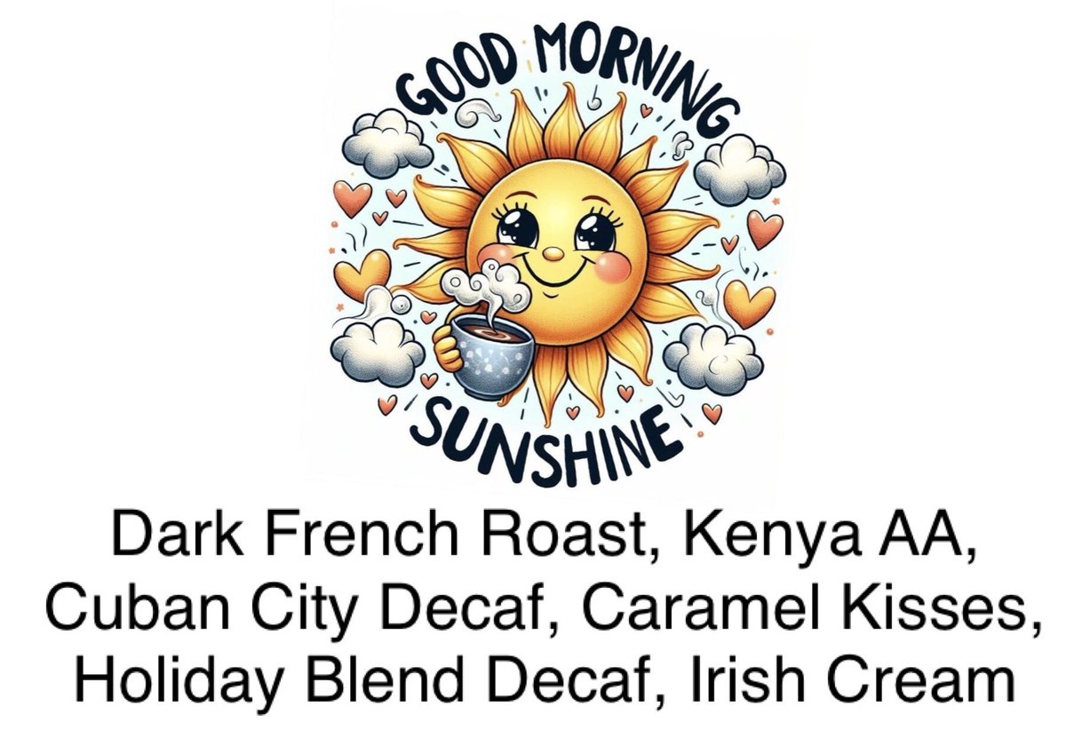 Good morning Sunshine!  It’s rainy  outside, but you’re our sunshine. 😀 Here’s today’s brewed coffees. Make the most of your day. #blackchickencoffee #coffee #frappe #latte #uptownlexington