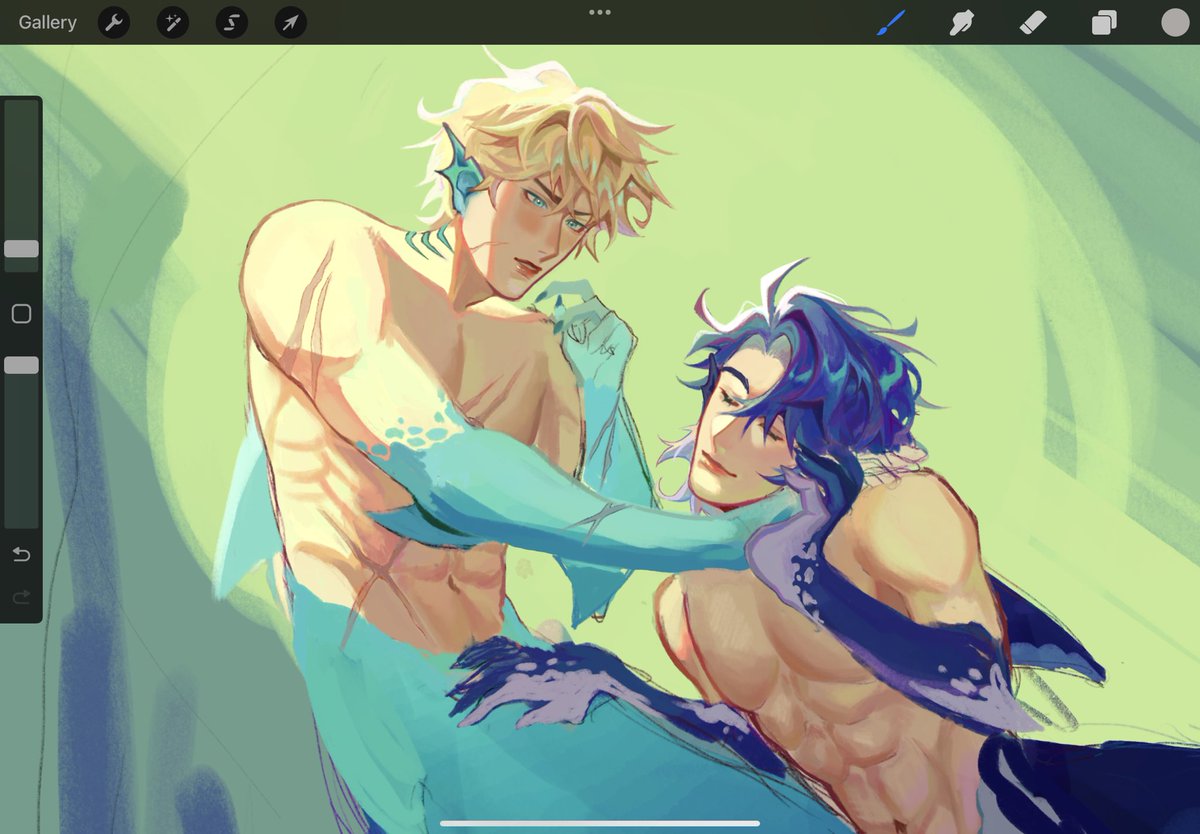 exhosionn's tweet image. sampard mermay wip!! i really hope i can finish this by end of may 

#HonkaiStarRail #hsr #sampard #gepard #sampo