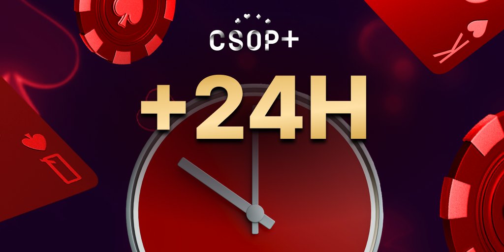 📢 More poker is better! 

⌚️ The CSOP+ has been extended by 24 hours! 

😎Our four Main Events will be played on Monday, May 27th. 

🧐 Full CSOP+ schedule here👇 coinpoker.com/promotion/csop…

#CryptoPoker #CSOP #OnlinePoker