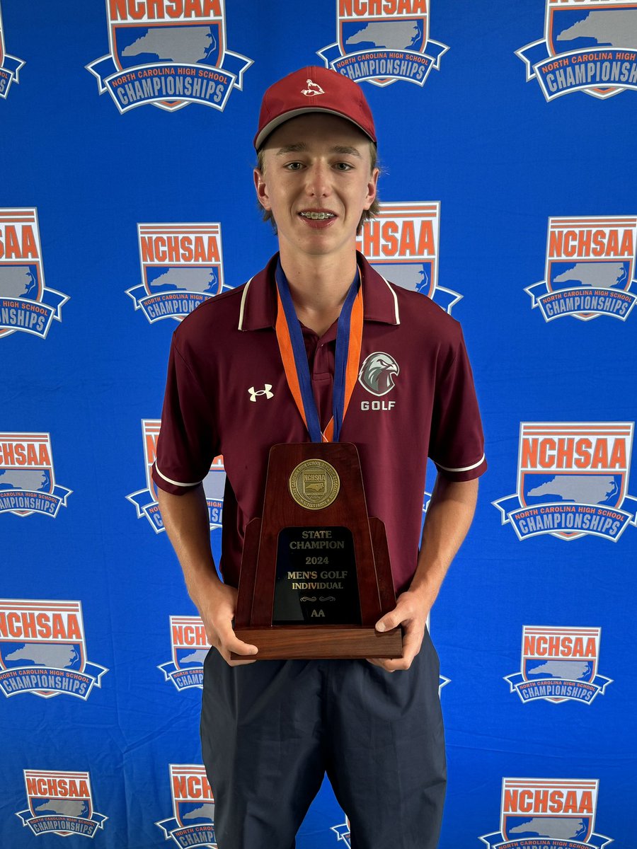 Another Shoutout to Ty Willoughby that won the individual golf championship as he carded a 67 and a 68 to finish nine-under-par.  Willoughby’s 135 is tied for the fourth-best score in NCHSAA Championship history and he is the first Hawk to win an individual men’s golf title. 😳