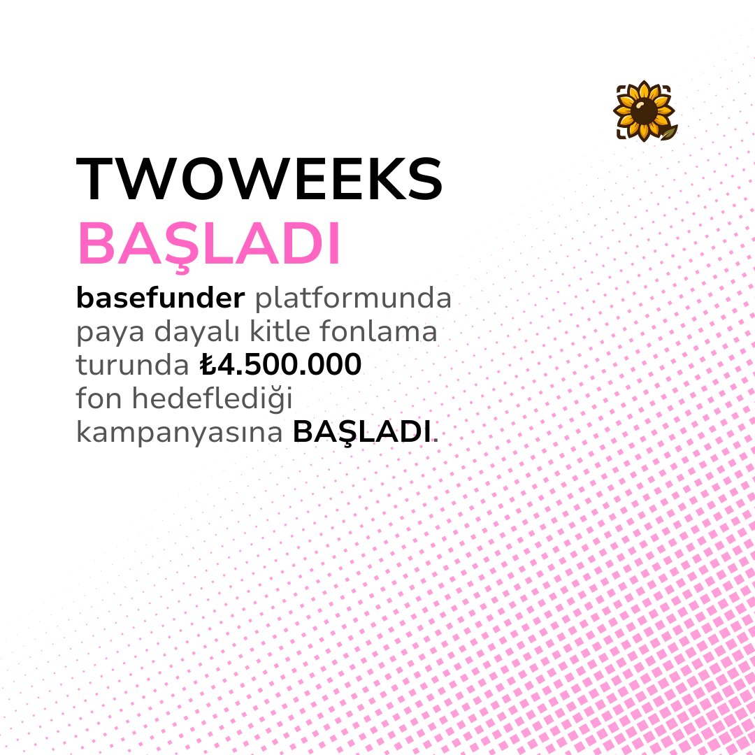 ✨@basefunder 'da BAŞLADI!
❓#TwoWeeks , şarj istasyonlarını optimize ederek veri toplayayıp ölçeklendirerek yönetebildiğiniz bir SaaS girişimidir.
🧩Kampanya: lnkd.in/gV_TKSZT
💡Genel Ağ: twoweeks.com.tr
🗓15 Mayıs - 14 Temmuz
🎯hedef: ₺4.500.000
