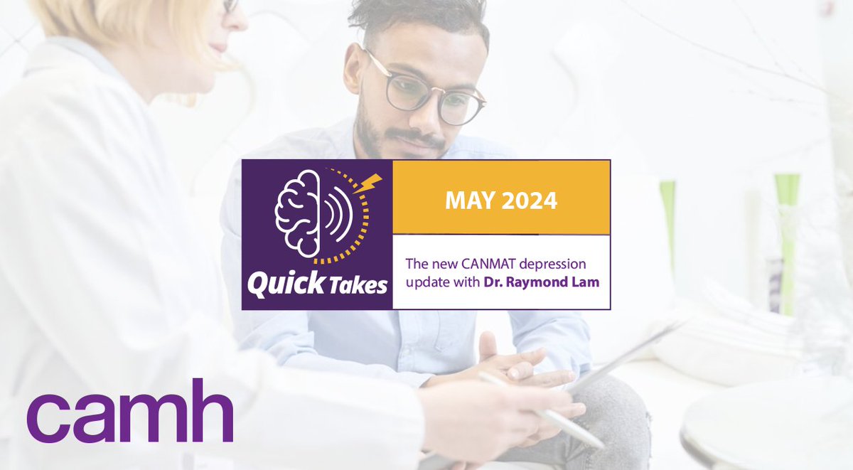 The Canadian Network for Mood and Anxiety Treatments (@CANMAT_org) released its first major depression guidelines update in 8 years. Dr. @DavidGratzer discussed these guidelines with the executive chair of CANMAT, Dr. Raymond Lam! 🔊Listen: bit.ly/3xEYD3t #QuickTakes