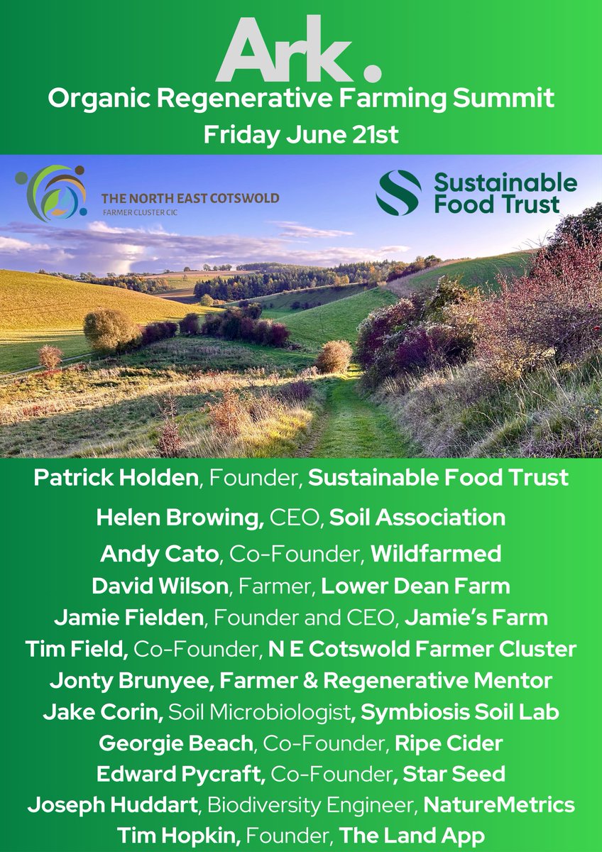 📅 On Friday 21st June, SFT CEO, Patrick Holden, will be speaking at the Organic Regenerative Farming Summit. 👉 For a day of collaborative discussions, outdoor workshops, a farm tour and a delicious home cooked lunch, get your ticket now: shorturl.at/iBZ14