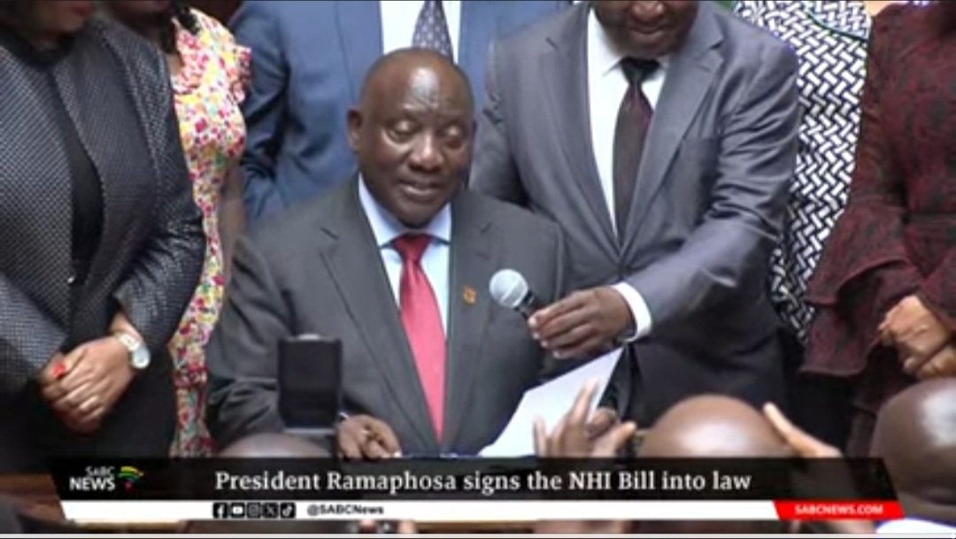 Thank you, President Cyril Ramaphosa. You have fulfilled your patriotic duty!

The National Health Insurance Bill&gt;&gt;&gt;&gt;&gt;&gt;
                 🇿🇦
The National Health Insurance Act.