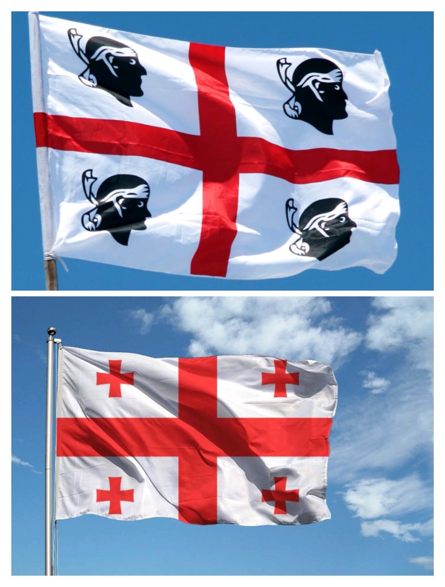 La bandiera georgiana somiglia molto alla bandiera della mia isola❤️
