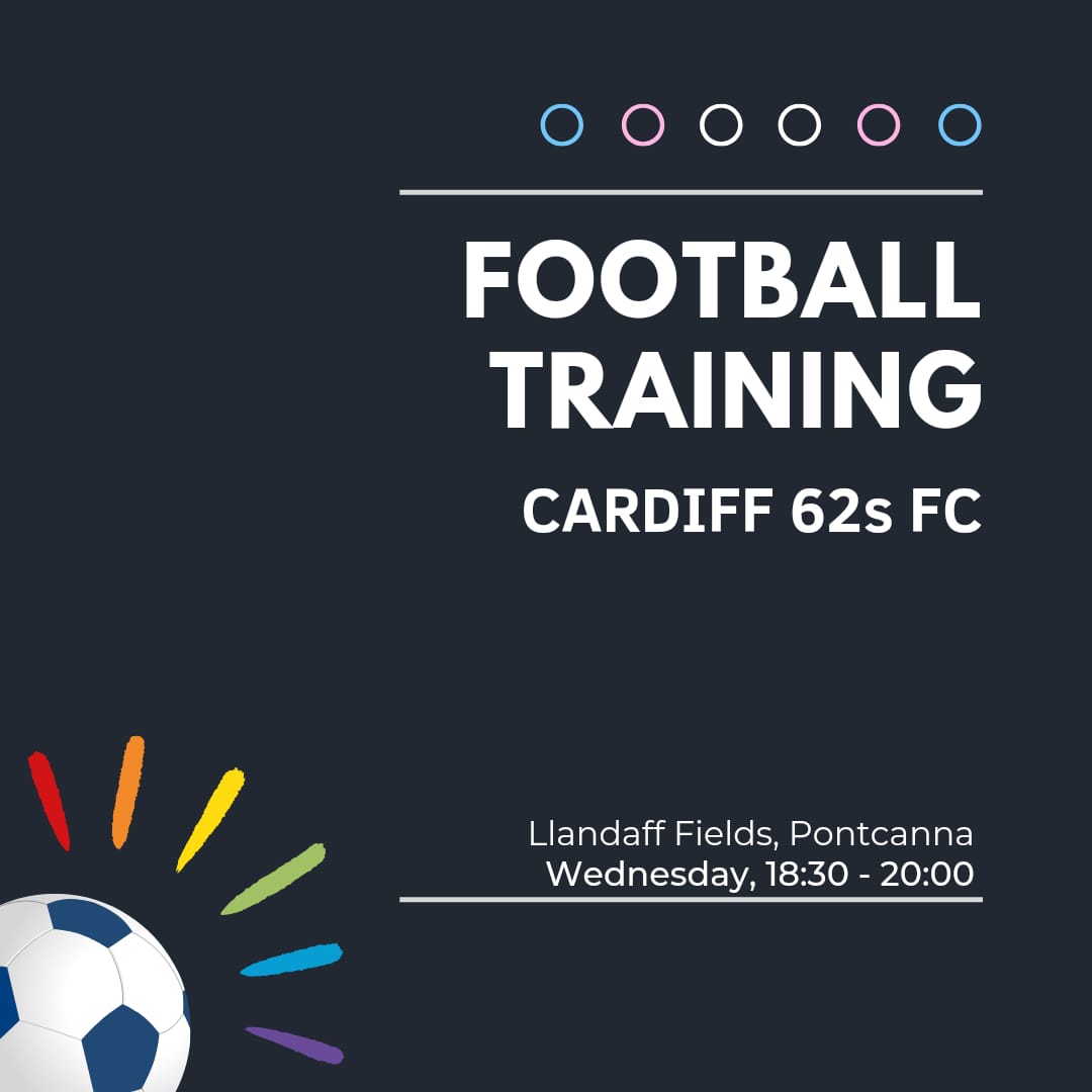 Details👇
🗓 Wednesdays
⏰️ 18:30 - 20:00
📍Llandaff Fields
👋 New members welcome
⚽️ All abilities & experience are welcome 
🏳️‍🌈🏳️‍⚧️LGBTQ+ Inclusive 
💷 First session free 

#lgbtqfootball #lgbtfootball  #hergametoo #footballvhomophobia #ourgametoo #weplayproud #grassroots #Cymru