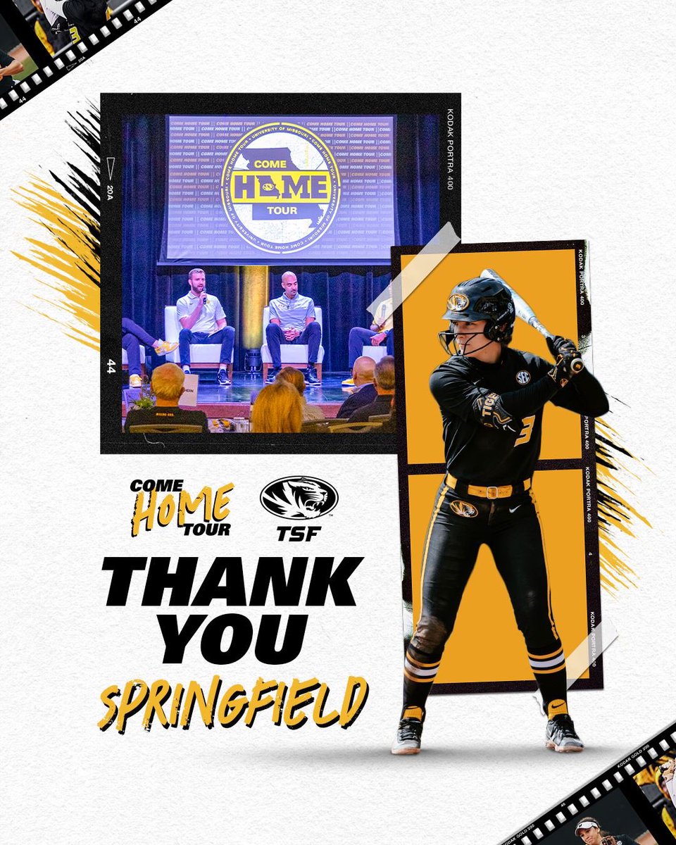 A huge shoutout to Springfield for the warm welcome and incredible support during the Come Home Tour! Your passion for Mizzou athletics is contagious, and we're grateful to have you on our team. Let's continue to roar together! 🟡⚫️ #ComeHomeTour #MIZ