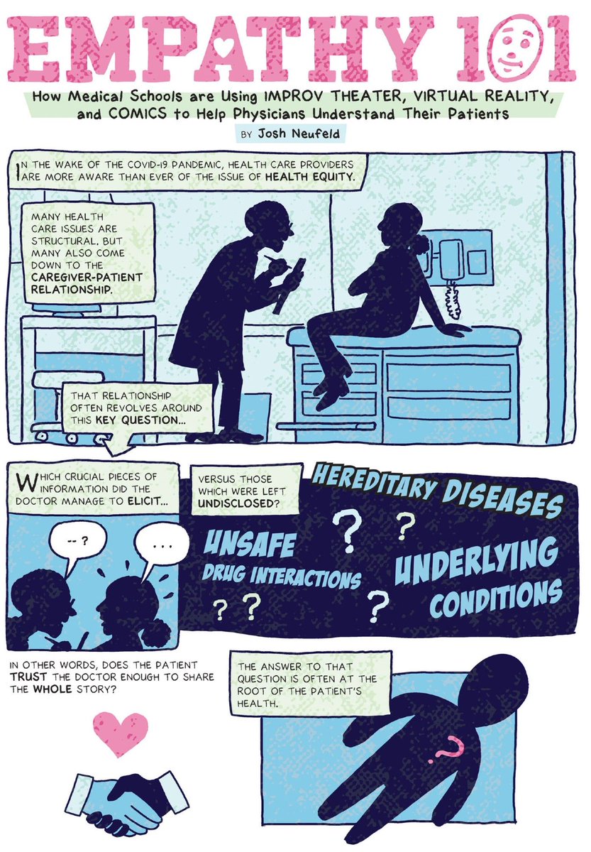 This week's #GMICAwards shortlister highlight is:

Empathy 101 by Josh Neufeld, published in The Journalist's Resource

In E101, Neufeld explores the use of various artforms in medical education by converting dense research into approachable comics

🔗 journalistsresource.org/home/empathy-1…