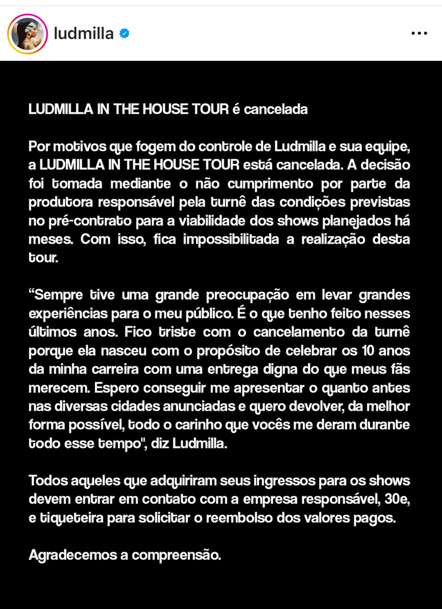 Que tristeza, eu realmente estava ansioso para ir no show das duas, mas quem bom que elas agiram com responsabilidade pôr fim enquanto as coisas podem ser contornadas. É tenso pensar os rumos que shows de turnê estão tomando, a maioria dos eventos agora são em festivais…