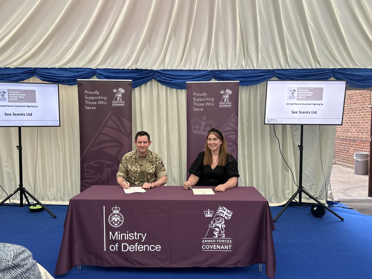 Congratulations to ATS Group and See Scents Ltd who signed the #ArmedForcesCovenant at our Partnering with Defence 'Meet the Unit' and Business Networking event at Blighmont Army Reserve Centre 🤝🙌

#ArmedForcesCommunity #ERS24  #BusinessNetworking