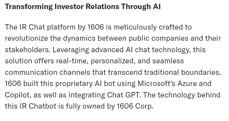 $CBDW now offers a groundbreaking new IR chatbot:
finance.yahoo.com/news/1606-corp…