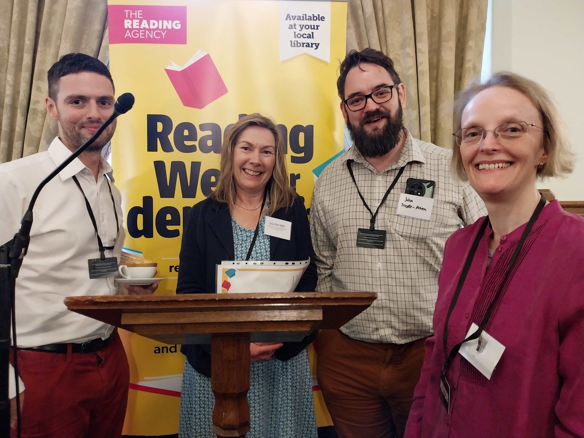 Our new CEO @LouisMMCoiffait with #CILIP trustee @sueball011 & 2023 President @misterjta with Caroline, a CILIP member from the Royal College of Nursing, at the parliamentary launch of @readingagency's Reading Well for dementia during #DementiaActionWeek readingagency.org.uk/get-reading/ou…