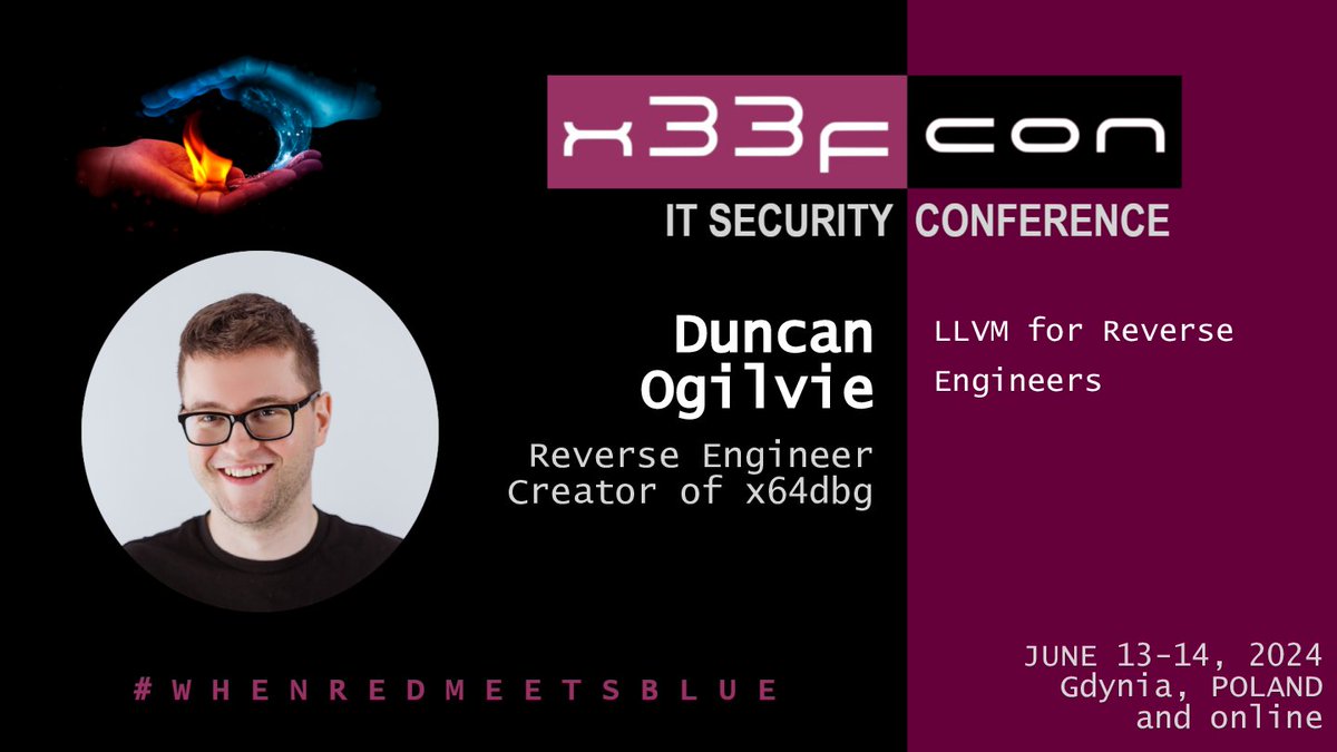 Excited to share I'll be conducting a workshop 'LLVM for Reverse Engineers' at @x33fcon next month! More information: x33fcon.com/#!w/DuncanOgil…