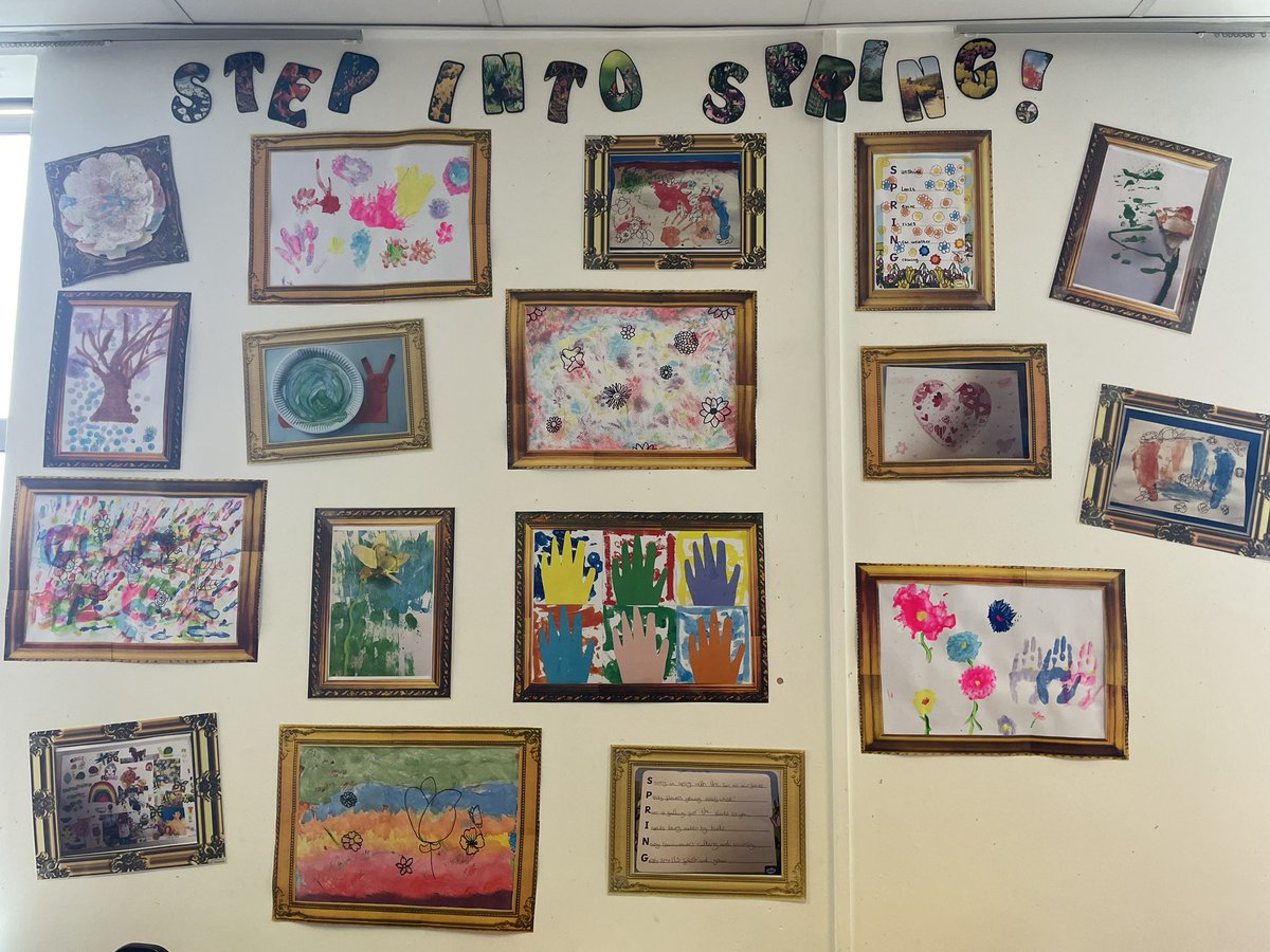 LRIschool's tweet photo. The recent sunny spell has inspired our fabulous students to complete the spring display in the classroom. From acrostic poems to textured daffodils, it’s been an amazing effort across the wards to brighten up the wall! #springart #classdisplay #teameffort https://t.co/hmptOiImqS