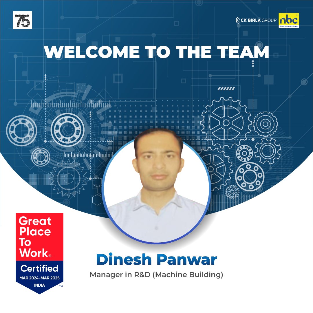 We value your unique skills and experiences and look forward to working with you.

#newbeginnings #welcomeaboard #growth #success #gptw #greatplacetowork #nbcbearings #ckbirlagroup