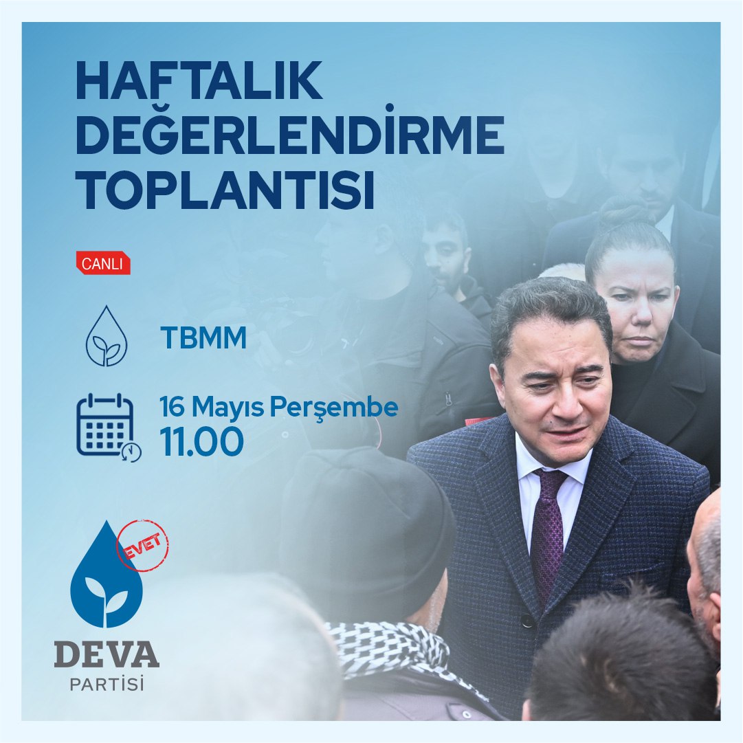 Yarın saat 11.00'de Türkiye Büyük Millet Meclisi'nde Haftalık Değerlendirme Toplantımızı gerçekleştireceğiz. Açıklamalarımı sosyal medya hesaplarımdan takip edebilirsiniz.