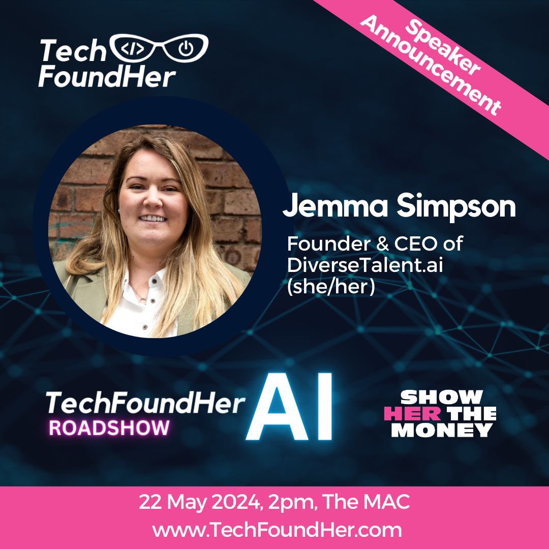 Pumped for next weeks @TechFoundHer roadshow at @TheMACBelfast a day surrounded by innovators, diversity champions and quality convos. 

Get your tickets eventbrite.ie/e/876462973347…
