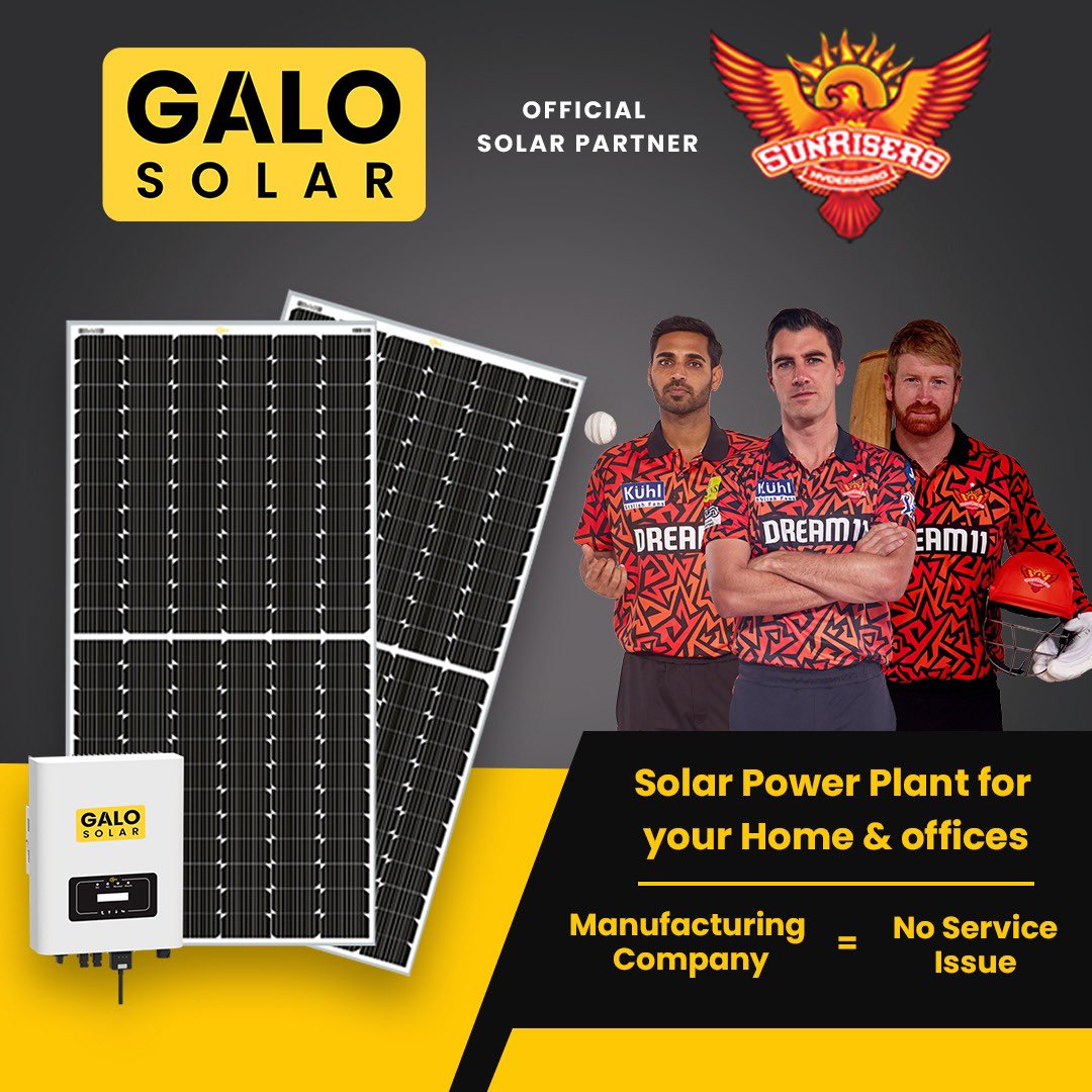 Solar Power Plant for your Homes & Offices

Manufacturing Company = No Service Issue

- 100% wattage Guaranteed Solar panel
- 100% Family Safe Structure
- 100% High-Performance Inverter
- 100% True Balance of Solar System

#galosolar #galo #renewablenergy
#sustainableenergy