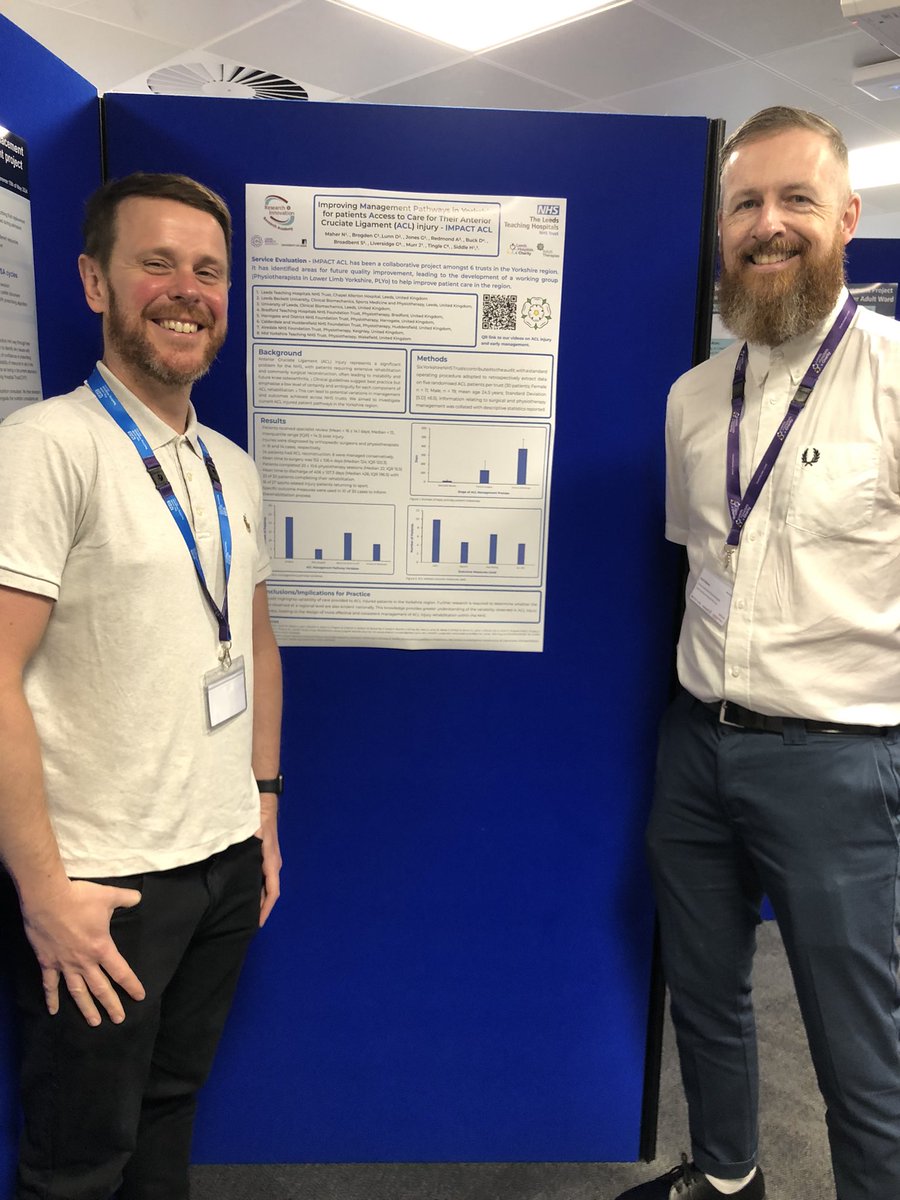 LTHT Research & Innovation Conference #LTHTRI24. Pleased to see LBU’s Chris Brogden @broc03 with Niahll Maher @nmaherPT5: “Improving Management Pathways in Yorkshire for patients Access to Care for the anterior cruciate ligament ACL injury (Impact ACL)” @LBUHealth