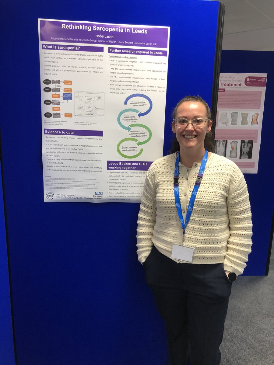 Pleased to see LBU’s Isobel Jacob @IsobelThornley1 at today’s LTHT Research & Innovation Conference #LTHTRI24. Evidence to date and proposed research “Rethinking sarcopenia in Leeds” @LBUHealth
