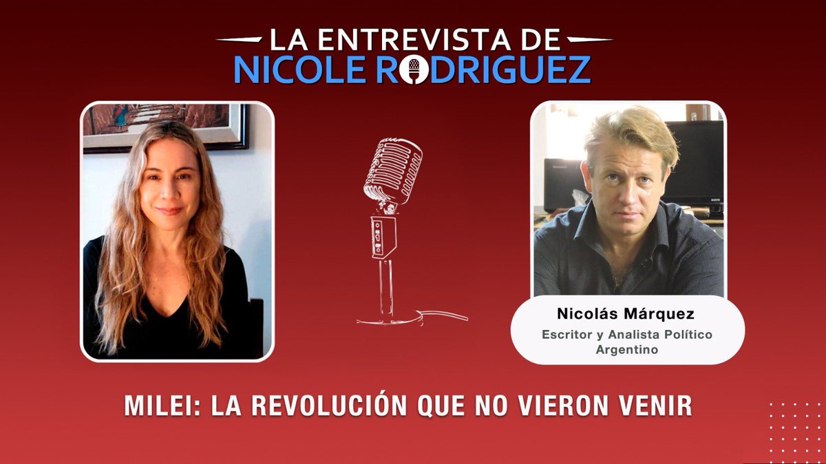 No se pierdan el programa de hoy en La Entrevista de Nicole Rodríguez con el escritor y analista Argentino, Nicolás Márquez sobro su nvo libro, Milei:La Revolución que no vieron venir y además sobre Chile, La Derecha, princioz, Hezbollá y más! Aquí vamos! youtu.be/crougENQV2w