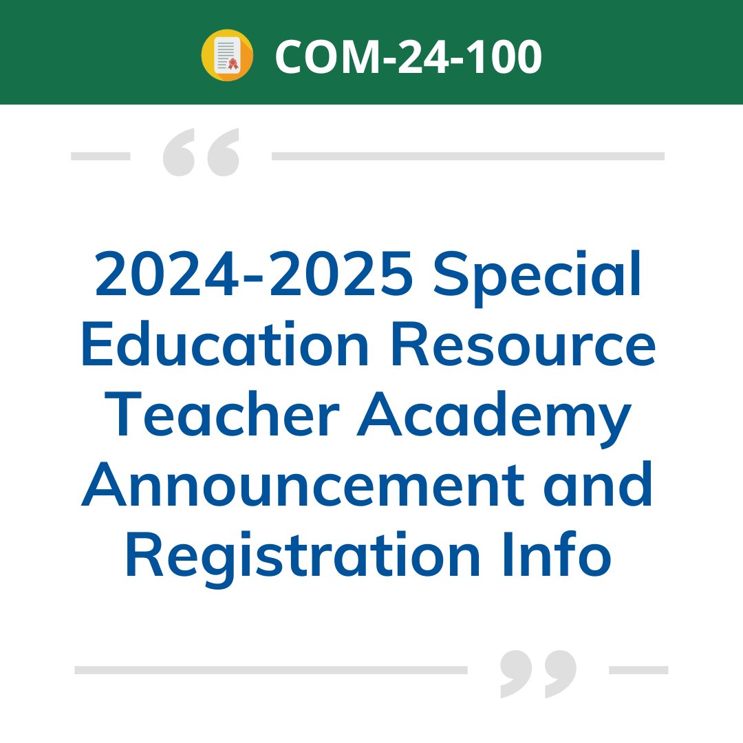 Space is still available to join a Special Education Resource Teacher Academy for 2024-2025! Learn more about the participating university programs and choose one to register for at dese.link/COM-24-100. Add an endorsement to your license in one year at no cost to you!