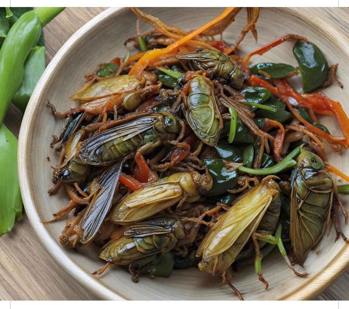 For all my Midwest friends; this simple cicada stir-fry, all you need are some of your favorite vegetables, oil, butter, and salt and pepper to taste. 

@PatUnleashed @keithmalinak @realKrisCruz #PutThatInYourPipe #PatHeads