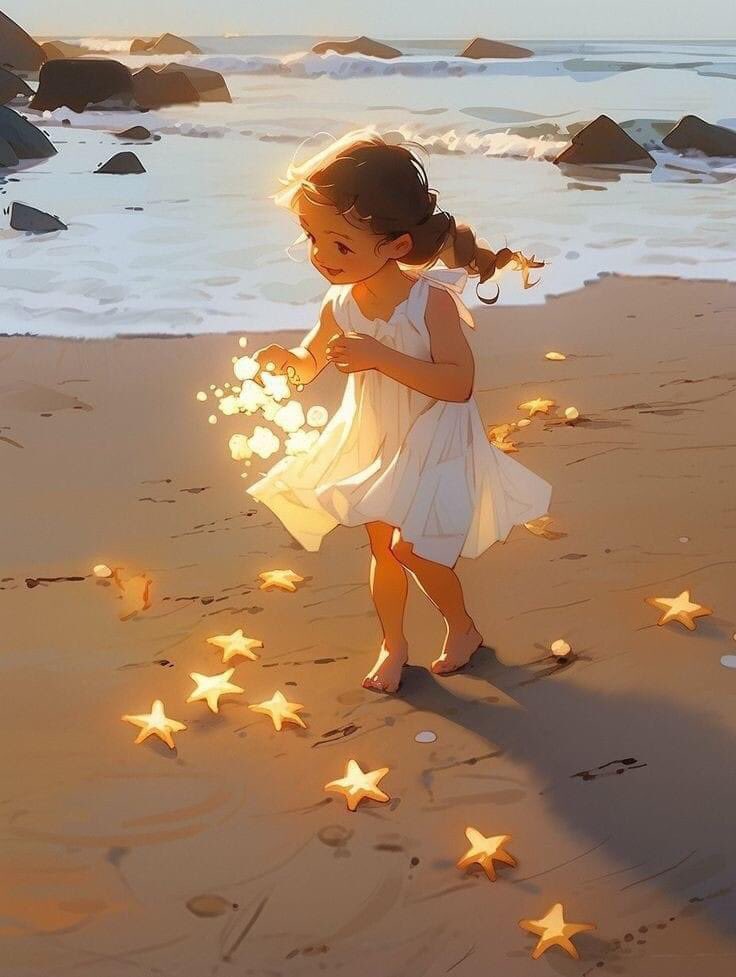 Let her collect all the glitters from the sand to create shinny stars for the universe 

#GirlsEducation