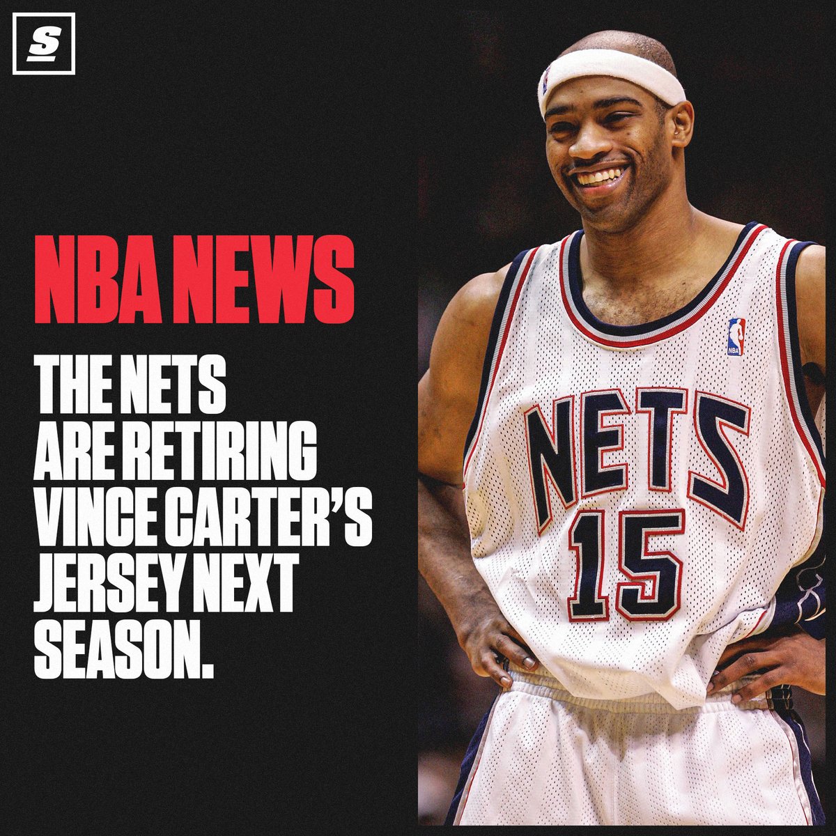 Vince Carter's No. 15 is heading to the rafters in Brooklyn. 👏 thesco.re/3yhuUhb