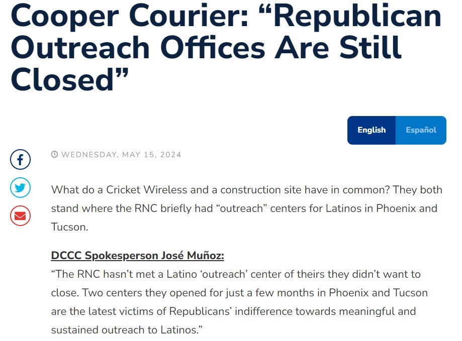 The RNC really thought they would get a bunch of press about their 'Hispanic Community Centers' and then quietly close them. Not on my watch!!! #AZ06