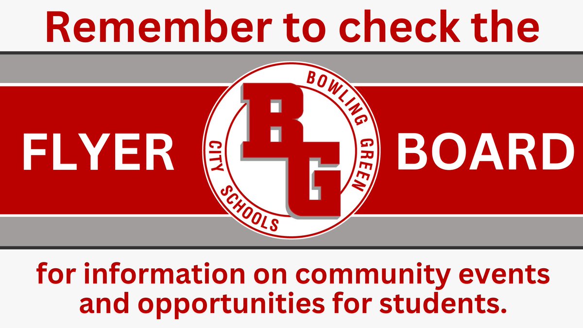 Check out our Flyer Board page for information on community events & opportunities for our students! From summer camps & classes to sports camps, community meals, free clothing, and back-to-school supplies, there's something for everyone. Visit bgcs.k12.oh.us/parents/flyerb… today!