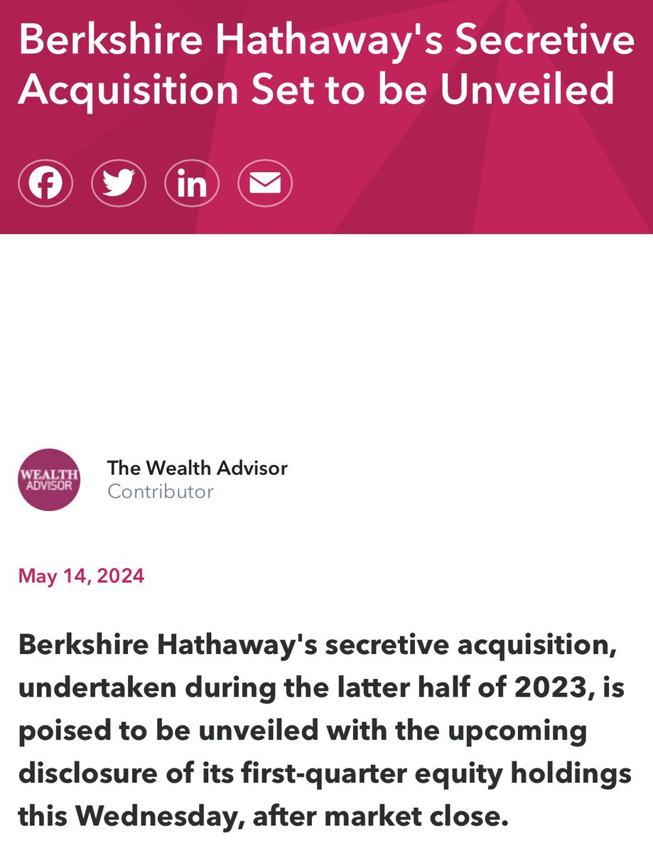 #berkshirehathaway 

I know some speculate Teddy and/or RC but I can’t see that boomer getting down with the whole meme stonk saga.

News media saying it’s a financial company or some shit but you know that’s bullshit. 😆 

I say, it’s #tesla What do you think it is?