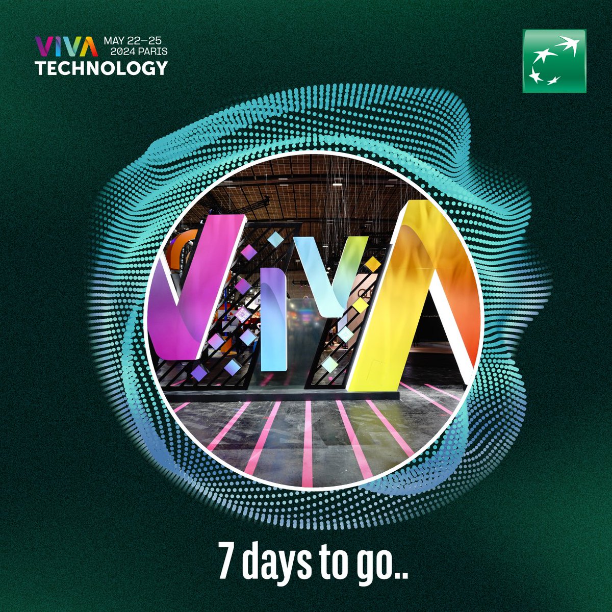 7 days left until #VivaTech, the biggest 🇪🇺 Tech event bringing together those who are shaping our daily lives. As founding partner, come join us via a dedicated stream during @VivaTech, featuring insights in #cybersecurity, #mobility, #payment & #AI. 🚀 Get ready! #BNPPforTech