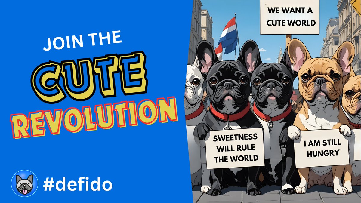 @bitcoinlfgo The Cute Revolution has just started.

This is #defido, the French bulldog adopted by Coinbase in 2021