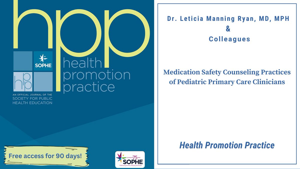 New findings underscore the need for comprehensive counseling, especially regarding safe storage, administration, and disposal of medications: journals.sagepub.com/share/363QUAV6… #PediatricHealth @LaNitaSWright @SOPHEtweets @Sagejournals @JeanMBreny
