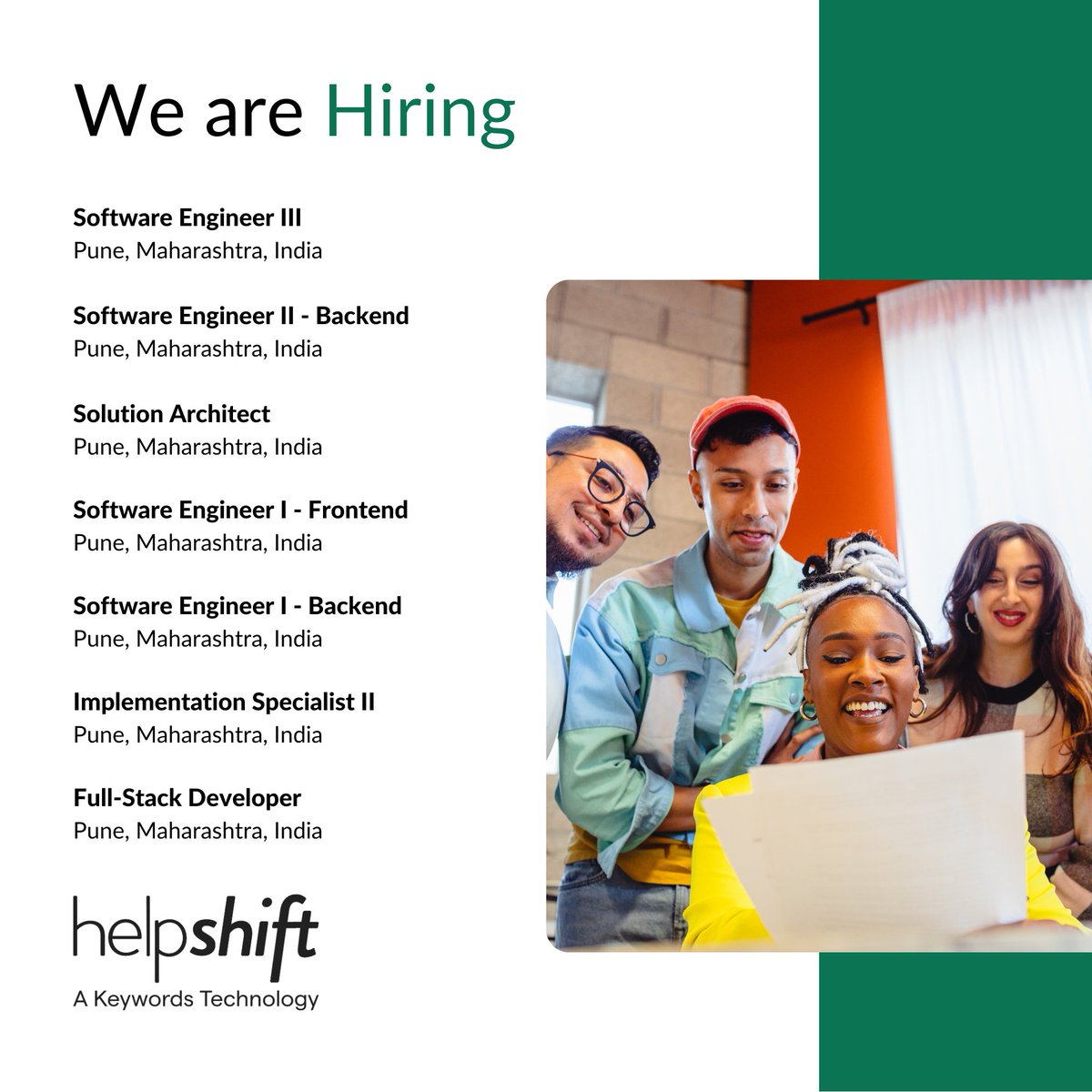 Join a team that values innovation, collaboration, and personal growth. Explore our diverse range of job openings and find the perfect fit for your skills and interests: hubs.li/Q02xbMfV0 #hiring #remotehiring #helpshift #jobopenings