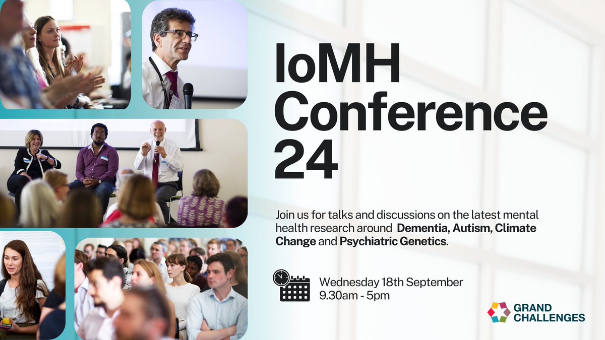 📢Tickets now on sale for #IoMHConf24! Hear from leading experts in mental health research on #Autism #Dementia #ClimateChange and Psychiatric Genetics. Early bird and student discounted tickets available at: ucl.ac.uk/mental-health/… @GrandChallenges @MHRUKCharity @Mental_Elf