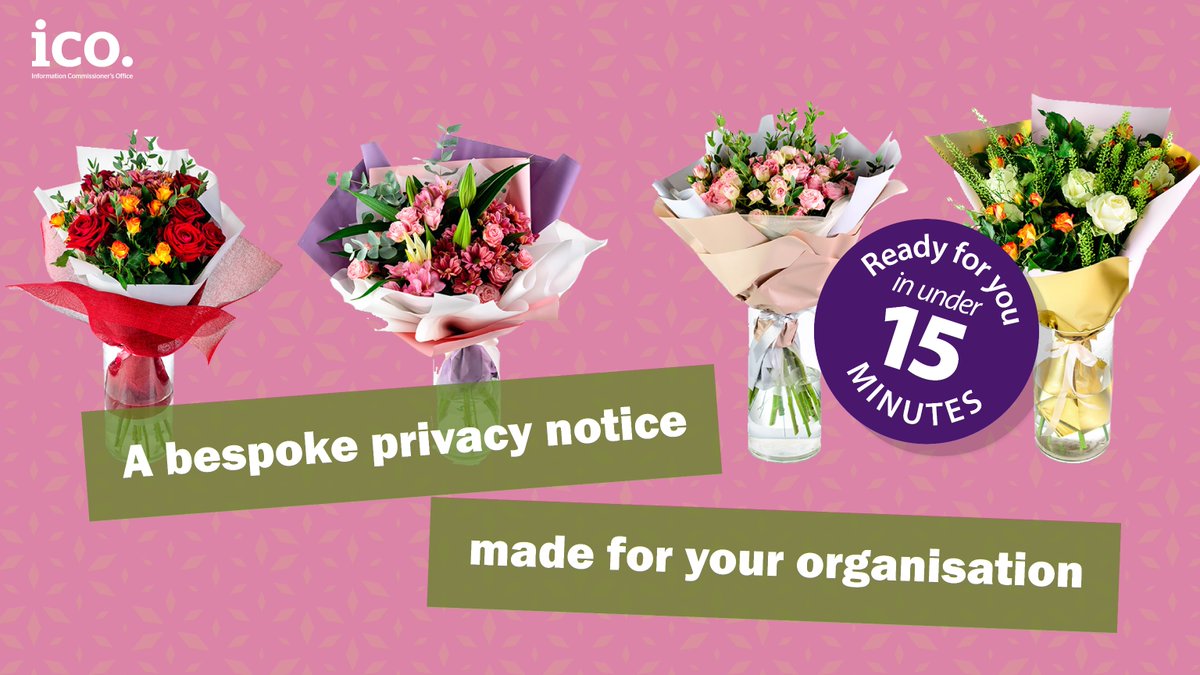 As a small organisation or sole trader you’ll probably have information about people such as their names and email addresses.  

So, you’ll need a bespoke privacy notice: ico.org.uk/for-organisati…

Don’t forget to let us know what you think  

#HereToHelpSMEs