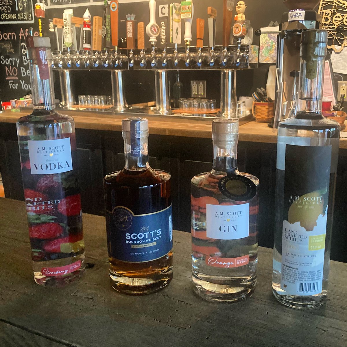 Brand new Ohio-Crafted spirits from A.M. Scott Distillery! Come on in and give it a try. Cheers 🥂
