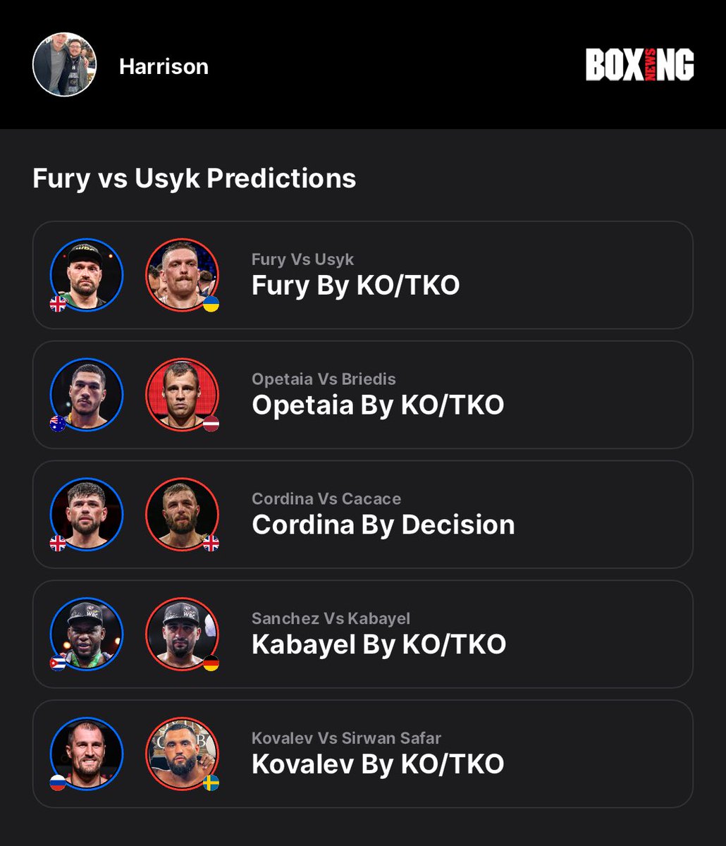 Thought I’d Stick The Neck Out Early For Once 👀 @BoxingNewsPlus #FuryUsyk #OpetaiaBreidis2