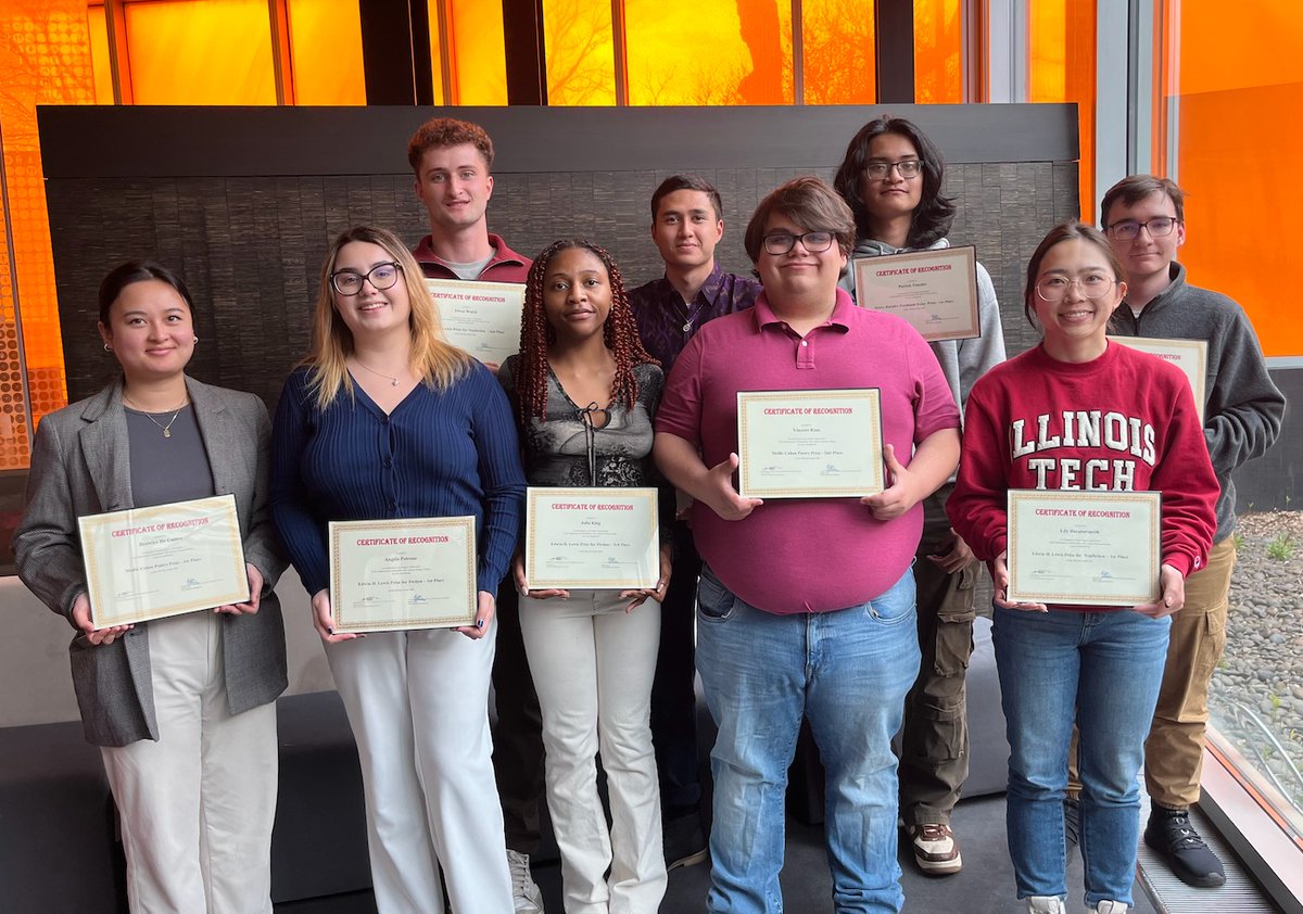 Congrats to the winners of our 59th Annual Writing Contest! Representing various colleges across our campus, we are proud of these students for showcasing the breadth of Illinois Tech! 📚✍🏼