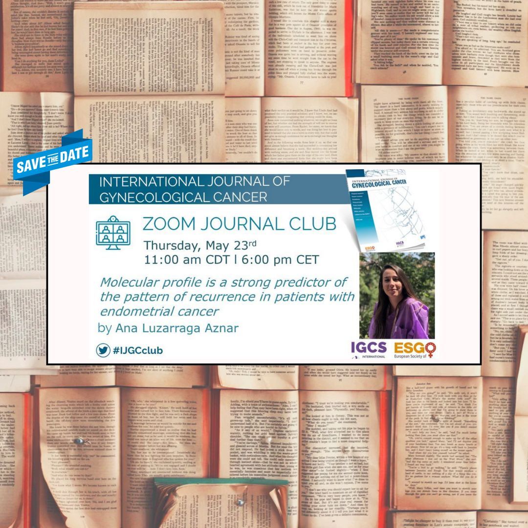 Do you follow #IJGCclub and #esgo? Next Thursday, Ana Luzarraga Aznar will join the Journal editors & fellows for a discussion about her article on molecular profiling & endometrial cancer! #journalclub #science 👉 esgo.org/explore/intern…