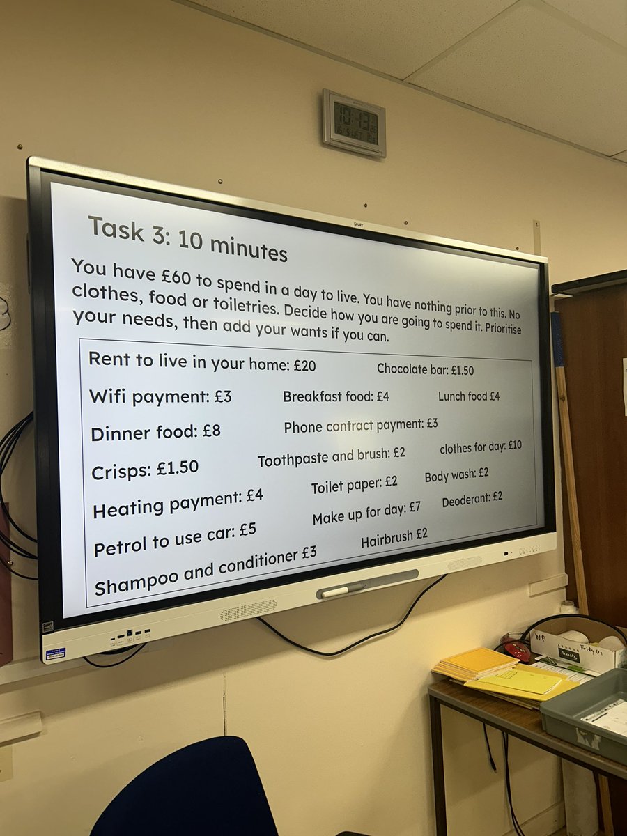 <a href="/OAwider_achieve/">Oldmachar Wider Achievement</a>  Mental health class considering the differences between “needs” and “wants” with a budgeting task 🤔